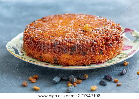 Kugel Is A Traditional Dish Of Jewish Cuisine.