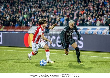 Belgrade, Serbia - December 11, 2018; Kylian Mbappe Lottin Playing On A Uefa Champions League Match 