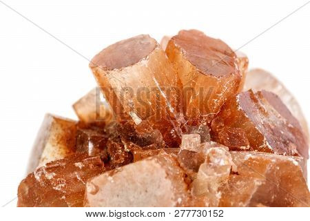 Macro Mineral Stone Aragonite On A Black Background