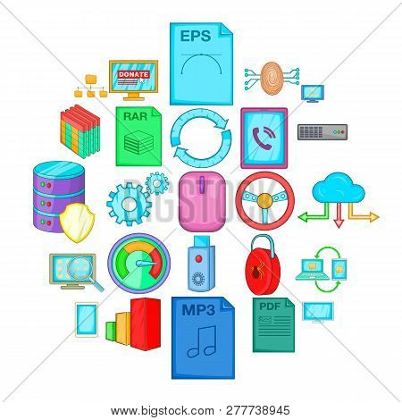 Literacy Icons Set. Cartoon Set Of 25 Literacy Vector Icons For Web Isolated On White Background