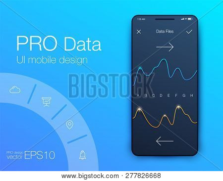 Mobile Phone Application For Analytics. Stock Vector