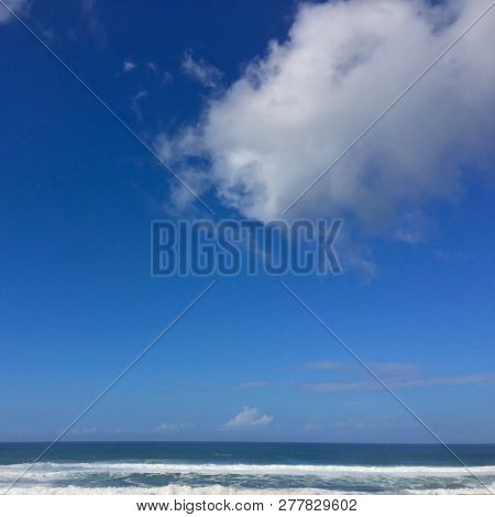 Beautiful Cloud Over The Ocean, Seascape, Beautiful Beach, Pacifying Landscape