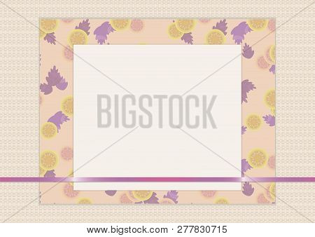 A Discreet Vector Beige Greeting Card Scrapbooking Composition Of Sheets Of Paper With A Thin Purple