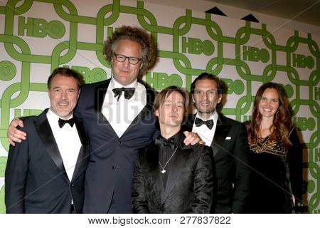 LOS ANGELES - JAN 6:  Sebastian Koch, Florian von Donnersmarck, Tom Schilling, Q Berg, Asschenfeldt at the 2019 HBO Post Golden Globe Party at the Beverly Hilton on Jan 6, 2019 In Beverly Hills, CA