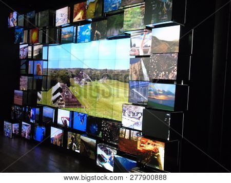 Milano, Italy - 10/15/2015: Some Old Photographs From The Expo Of Milan And Some Captions To The Mos