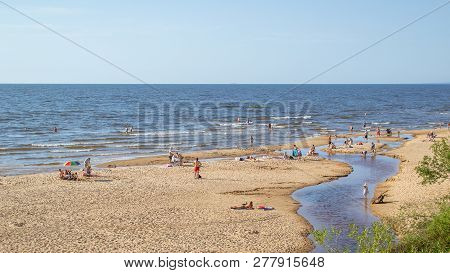 Uncrowded Summer Beach On The Shores Of The Cold Baltic Sea