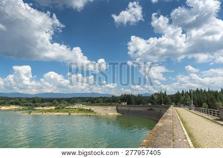 Koprinka Reservoir, Bulgaria - August 5, 2018: Panorama Of Koprinka Reservoir, Stara Zagora Region, 