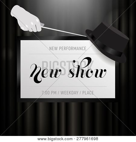 Scoreboard With The Name Of The New Show On A Tray