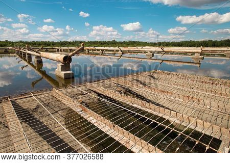 Dukora Belarus Minsk Region. Thermal Energy Electricity Station Plant Cooling System Fountains And L