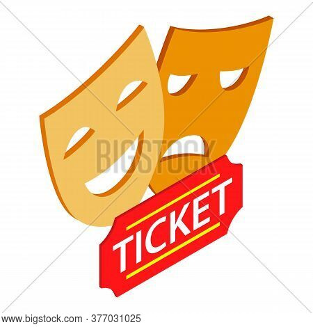 Theatre Symbol Icon. Isometric Illustration Of Theatre Symbol Vector Icon For Web