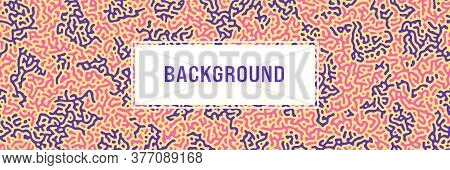 Turing Background, Organic Liquid Texture. Pattern With Fluid Ink Shapes, Yellow Pink Violet Color. 