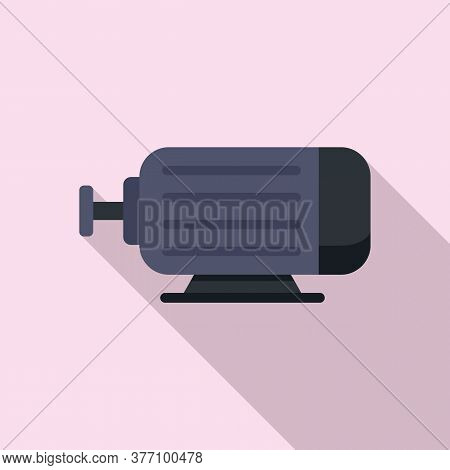 Electric Power Motor Icon. Flat Illustration Of Electric Power Motor Vector Icon For Web Design