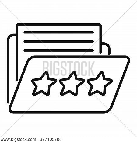 Remarketing Star Folder Icon. Outline Remarketing Star Folder Vector Icon For Web Design Isolated On