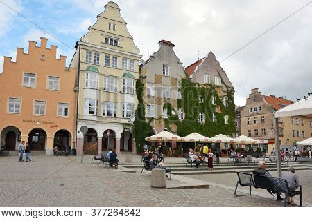 Olsztyn, Poland, July 12: Street Of Old Town On July 12, 2020 At Olsztyn, Poland. Olsztyn Is A City 