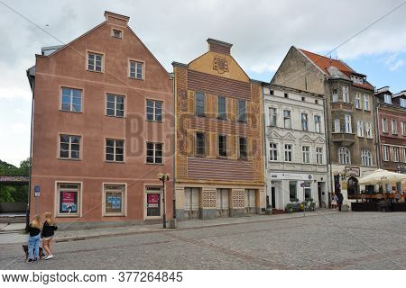 Olsztyn, Poland, July 12: Street Of Old Town On July 12, 2020 At Olsztyn, Poland. Olsztyn Is A City 