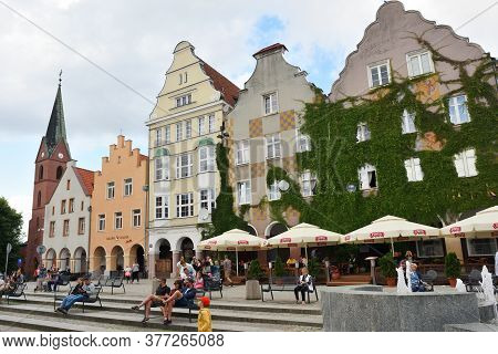 Olsztyn, Poland, July 12: Street Of Old Town On July 12, 2020 At Olsztyn, Poland. Olsztyn Is A City 
