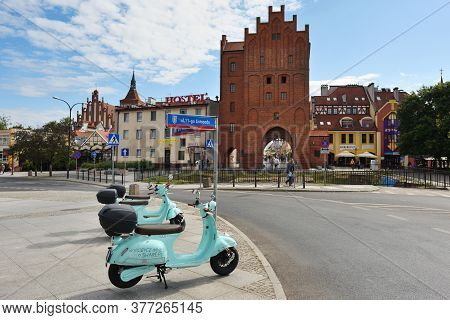 Olsztyn, Poland, July 12: Street Of Old Town On July 12, 2020 At Olsztyn, Poland. Olsztyn Is A City 