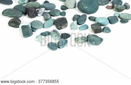Sea Stones Turquoise On A White Background