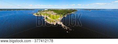 Aerial Summer View Of Katariina Seaside Park, Kotka, Finland
