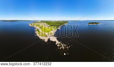 Aerial Summer View Of Katariina Seaside Park, Kotka, Finland