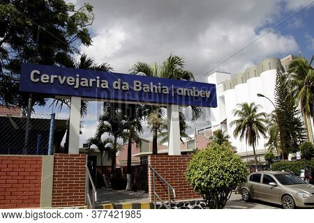 Camacari, Bahia / Brazil - March 22, 2017: Ambev Brewery Production Line At The Industrial Complex O