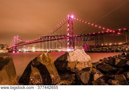 Hercilio Luz Bridge, Postcard Of The State Of Santa Catarina, Steel Cable Bridge.