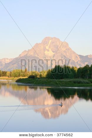 Turnout Oxbow โค้งใน Teton แกรนด์