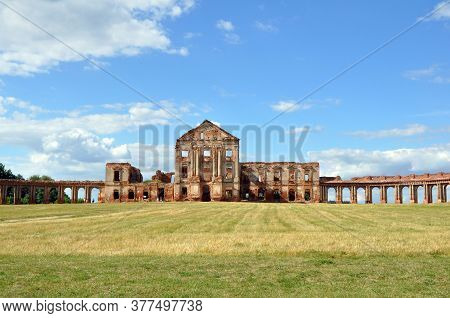 View Of The Ruins Of The Ruzhany Palace In Belarus On A Summer Day
