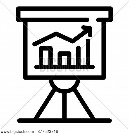 Trader Banner Graph Icon. Outline Trader Banner Graph Vector Icon For Web Design Isolated On White B