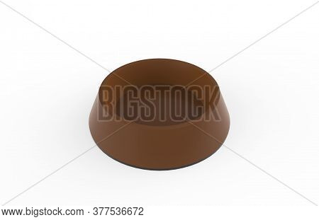 Pet Feeding Bowl For Food Or Water On Rubber Base For Cats Or Dogs. 3d Illustration.