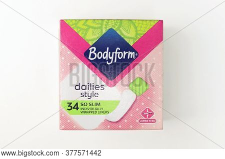 London / Uk - July 22 2020 - Bodyform Box Of Panty Liners