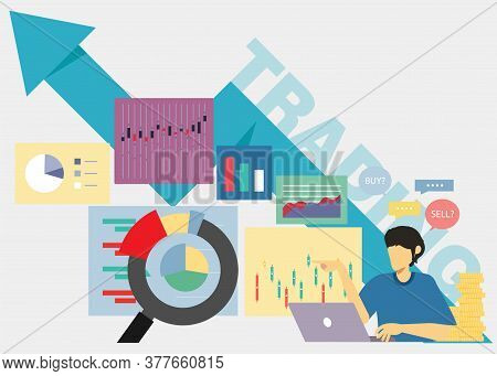 Trading Market Analysis  Businessman Working For  Success Creativity  Idea And Concept Illustration 