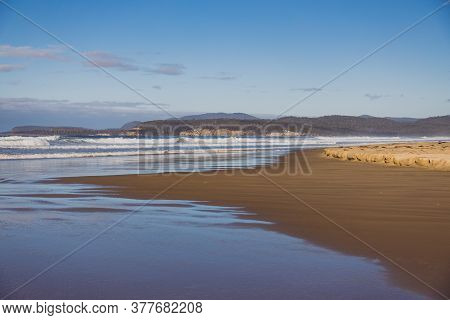 Pristine Untouched Australian Beach In Marion Bay In Tasmania With No People