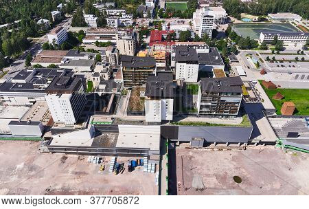 Aerial View Of The Brand New Residential Buildings In The Tapiola District Of Espoo, Finland.