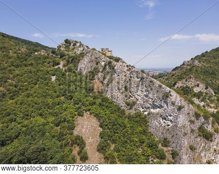 Aerial View Of Ruins Of Medieval Asen\'s Fortress, Asenovgrad, Plovdiv Region, Bulgaria
