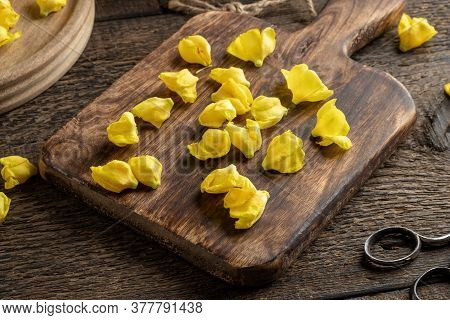 Denseflower Mullein Flowers On A Cutting Board
