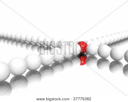 red ball leader among other balls