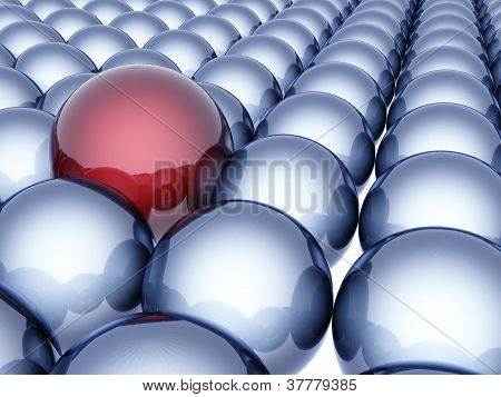 red ball leader among other balls