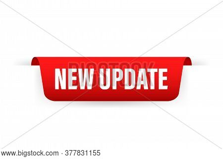 New Update Red Ribbon, Label Icon Vector Design. Vector Illustration.