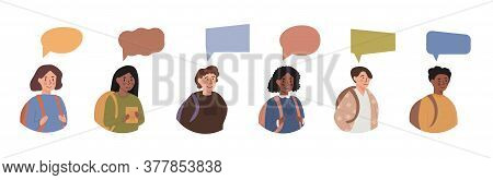 Diversity Of Children - Avatar Userpic Portraits Of Schoolboys And Schoolgirls Of Different Ethnicit