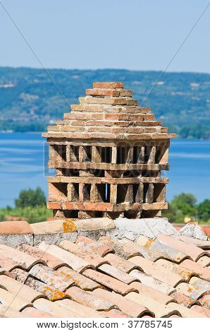 Vista de Bolsena. Lazio. Itália.
