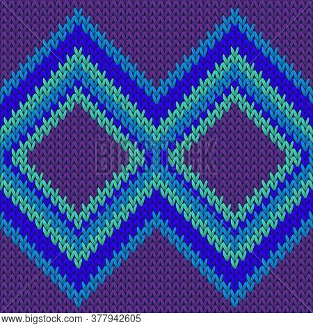 Cashmere Rhombus Argyle Knitting Texture Geometric Seamless Pattern. Jumper Knitwear Fabric Print. C