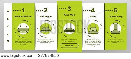Range Hood Device Onboarding Mobile App Page Screen Vector. Cooker Range Hood Kitchen Equipment In D