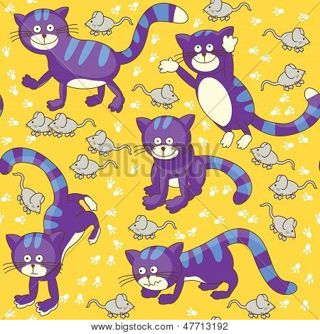 面白い猫とマウスのシームレスです