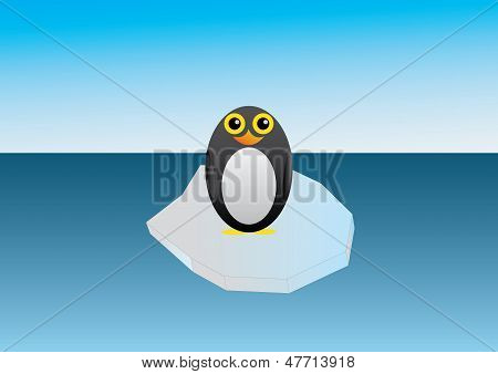 Pingvin på en ice floe