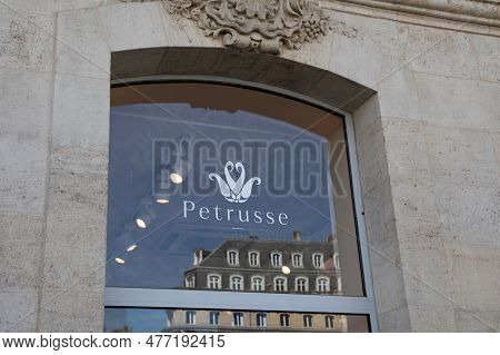 Bordeaux , Aquitaine  France - 06 01 2023 : Petrusse Sign And Logo Text Wall Facade Shop Luxury Bout