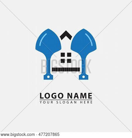 Modern Home Building Tools Logo Icon. Abstract Vector Graphics Simple Elegant Flat Illustration Styl