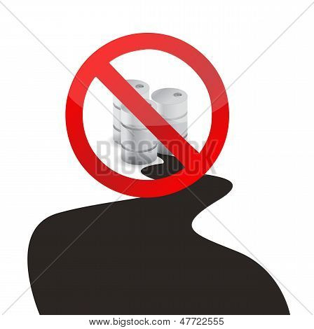 Stop olie spild Illustration Design Over