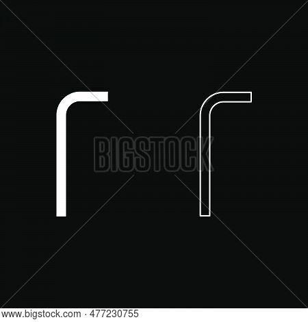 Hex Key Hex Key Wrenche Tool Fixing Concept Set Icon White Color Vector Illustration Image Simple So