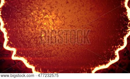 Burning Red And Orange Ingrained Lines Material - Abstract 3d Rendering